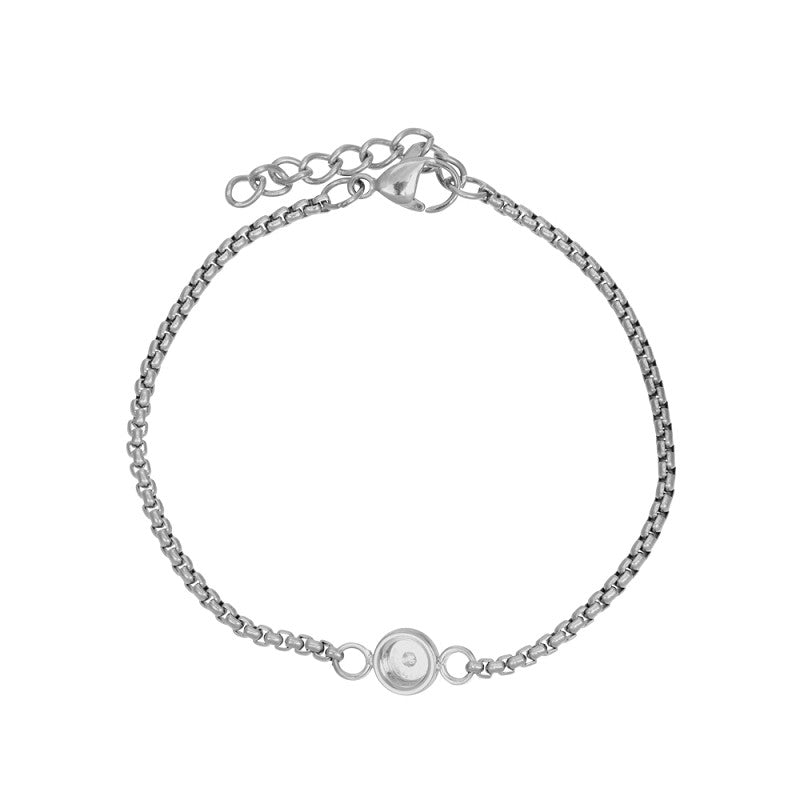 Armband Box chain Toppart  Zilver