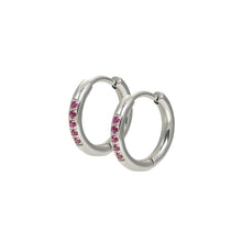 Afbeelding in Gallery-weergave laden, Creolen Fuchsia zilver