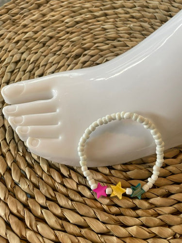 Kinder Enkelbandje Wit met Ster