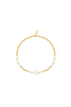 Afbeelding in Gallery-weergave laden, Armband  klaver wit/goud