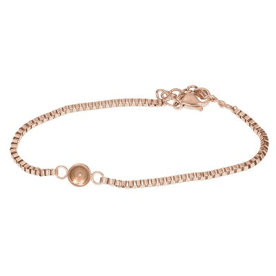 Armband flat  chain Toppart rose goud