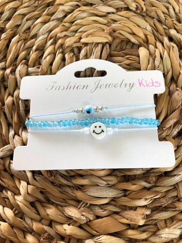 Kinder Armbanden set smiley/eye